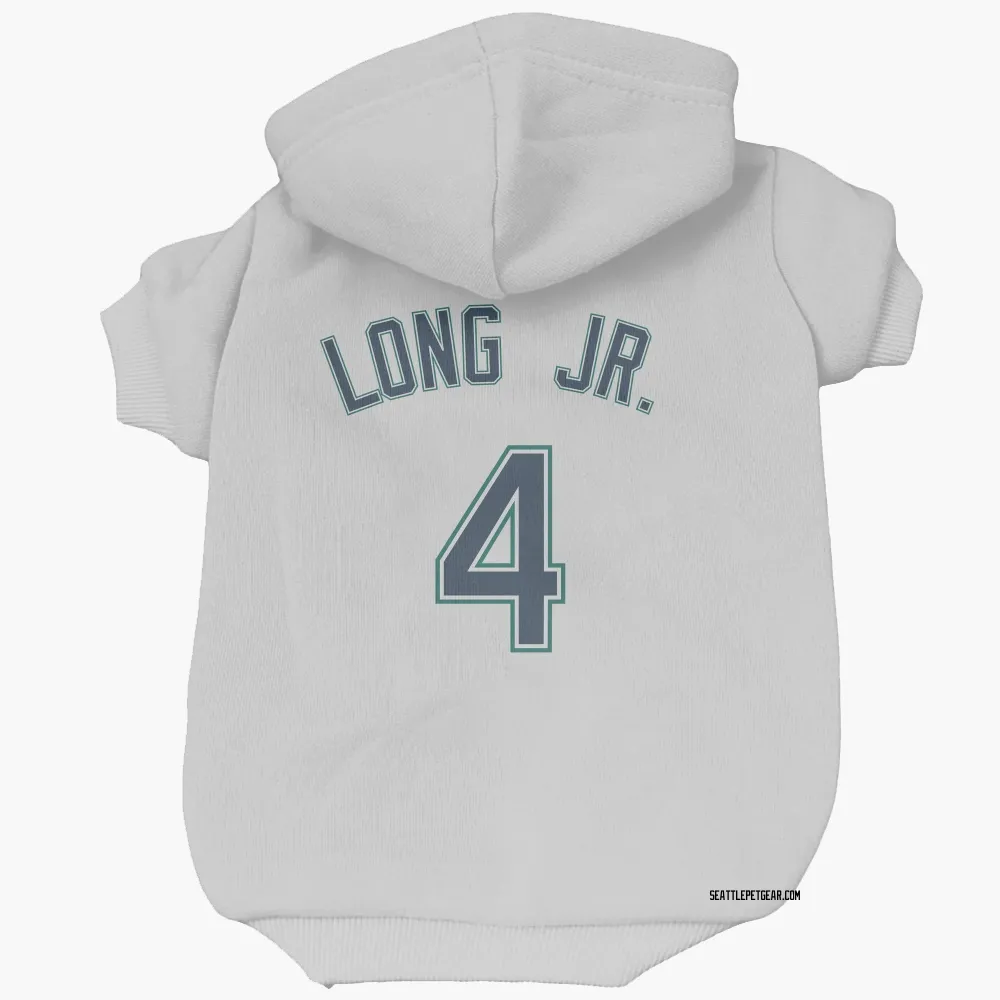 Seattle Mariners Shed Long Jr. White Pet Hoodie for Dog & Cat