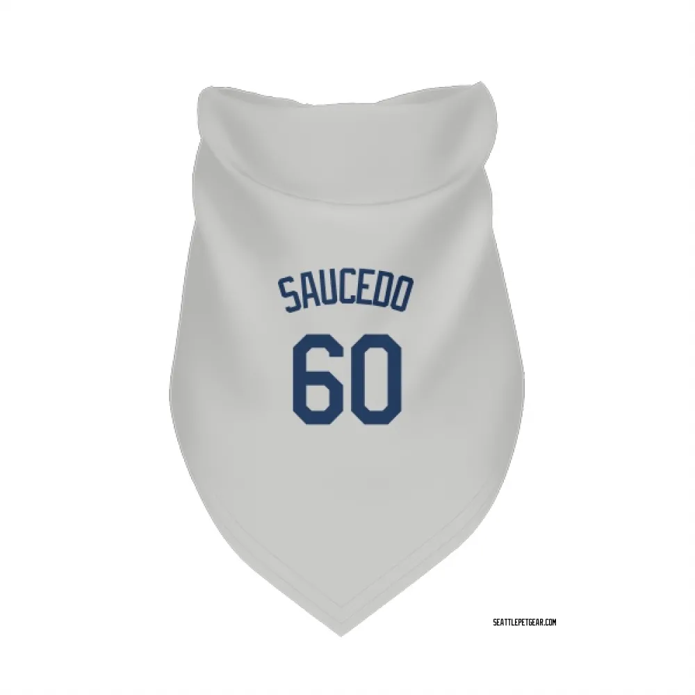 Seattle Mariners Tayler Saucedo Gray Pet Bandana for Dog & Cat