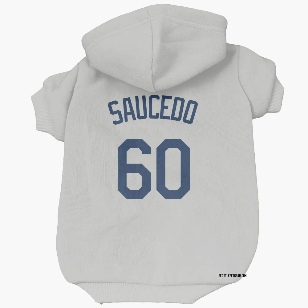 Seattle Mariners Tayler Saucedo Gray Pet Hoodie for Dog & Cat