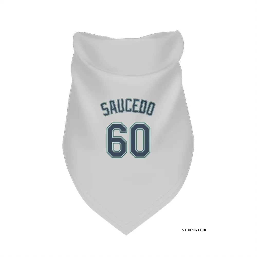 Seattle Mariners Tayler Saucedo White Pet Bandana for Dog & Cat