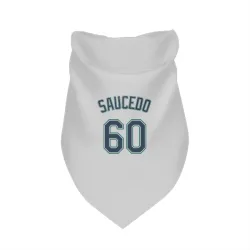 Seattle Mariners Tayler Saucedo White Pet Bandana for Dog & Cat