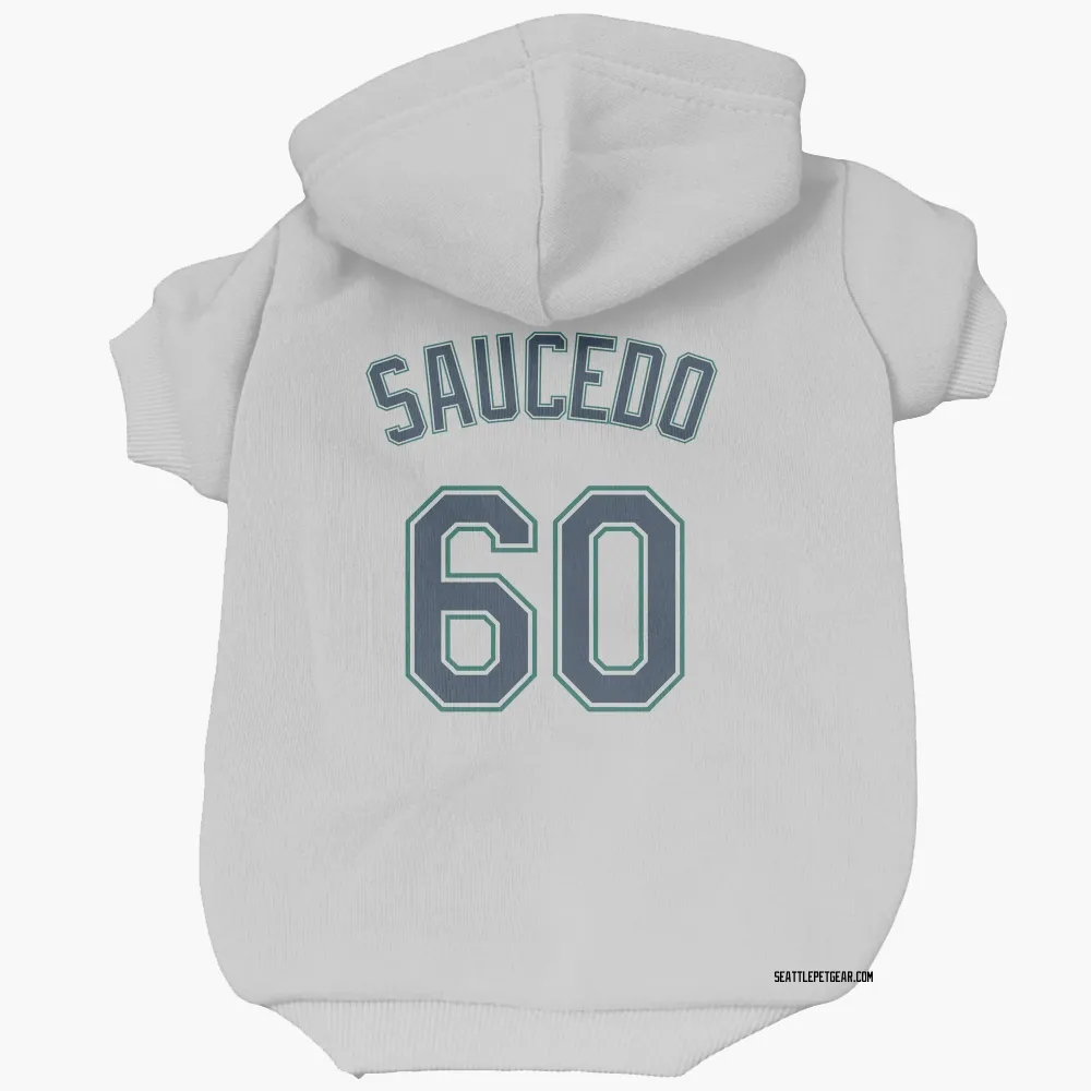 Seattle Mariners Tayler Saucedo White Pet Hoodie for Dog & Cat