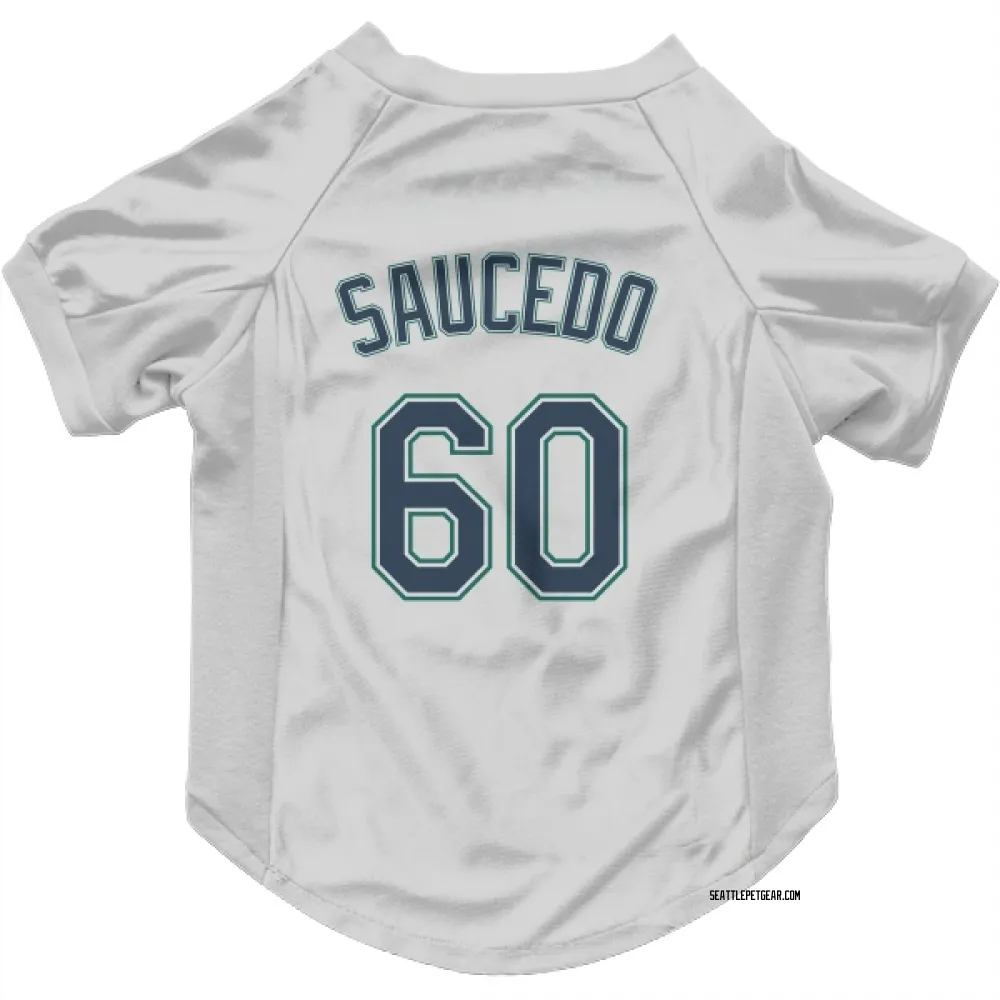 Seattle Mariners Tayler Saucedo White Pet Jersey for Dog & Cat