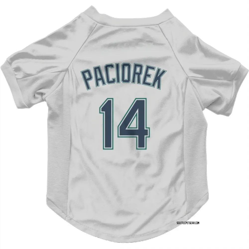 Seattle Mariners Tom Paciorek White Pet Jersey for Dog & Cat