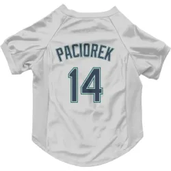 Seattle Mariners Tom Paciorek White Pet Jersey for Dog & Cat