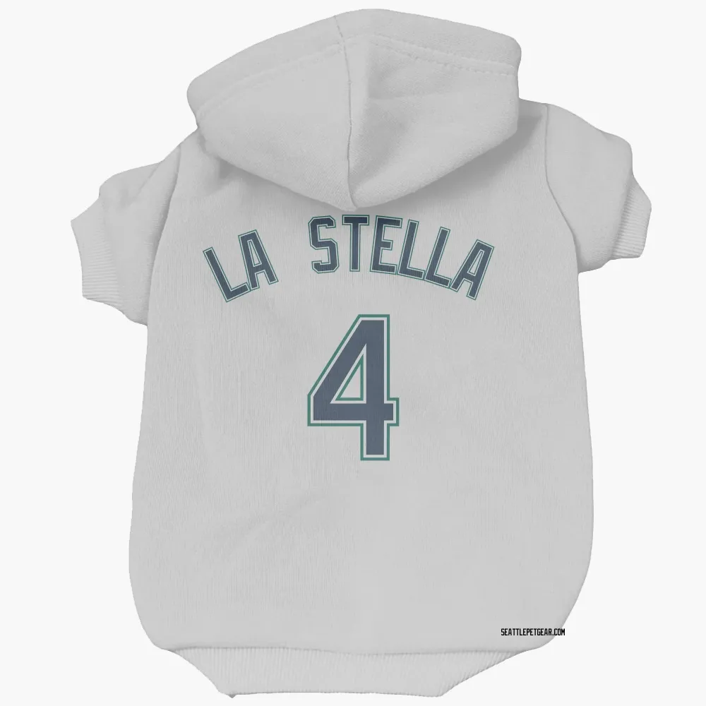 Seattle Mariners Tommy La Stella White Pet Hoodie for Dog & Cat