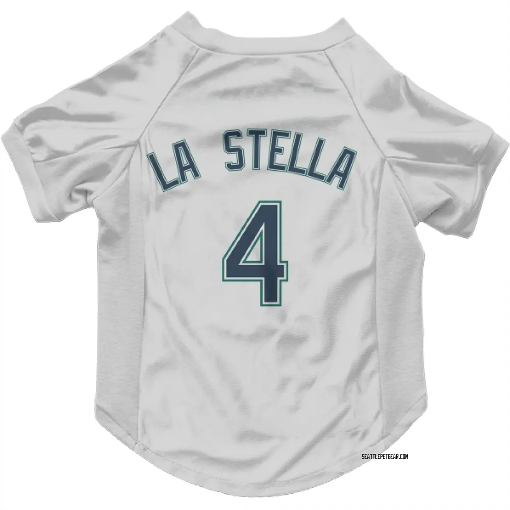 Seattle Mariners Tommy La Stella White Pet Jersey for Dog & Cat