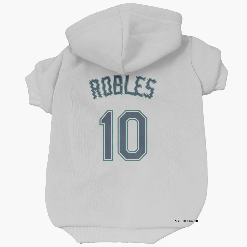 Seattle Mariners Victor Robles White Pet Hoodie for Dog & Cat