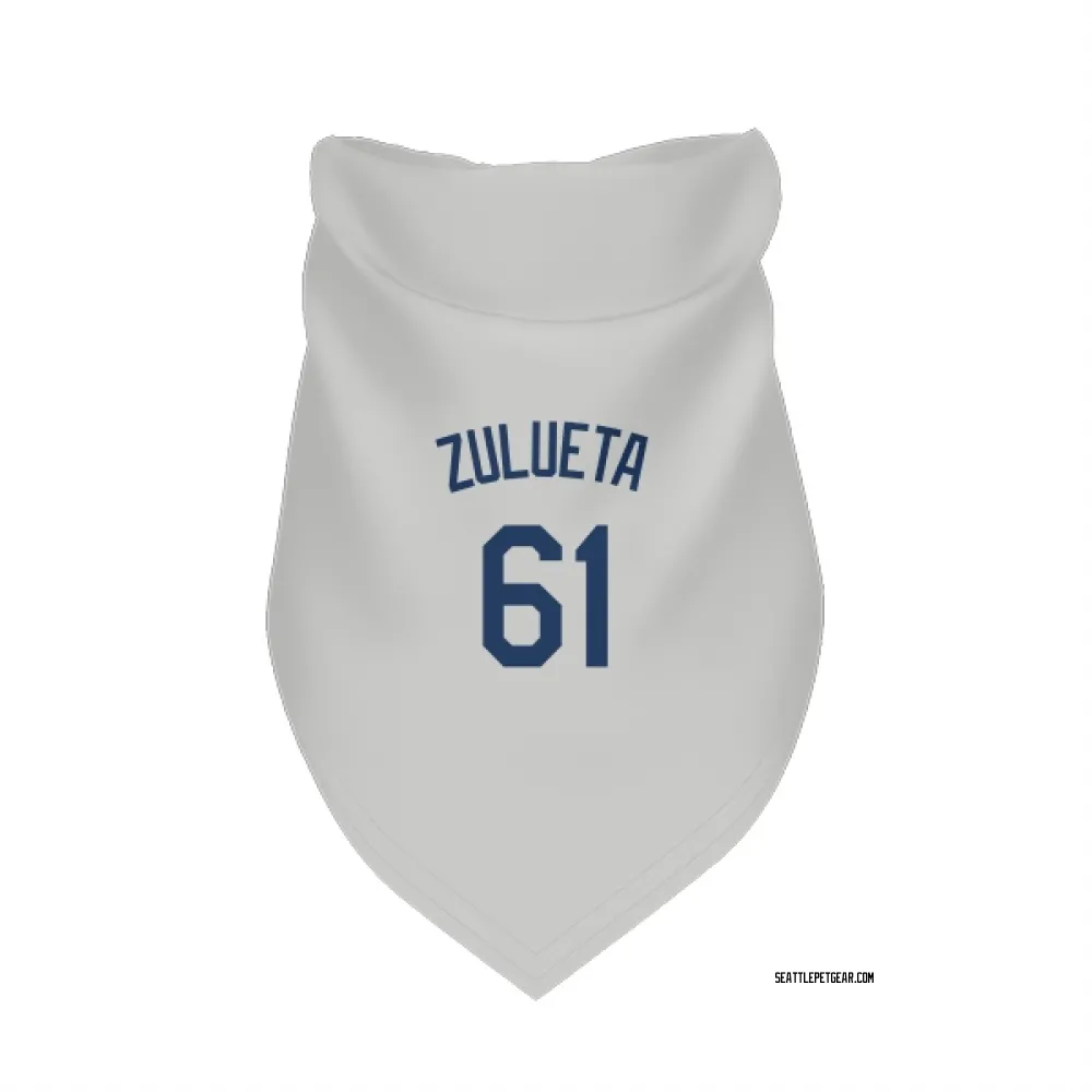 Seattle Mariners Yosver Zulueta Gray Pet Bandana for Dog & Cat