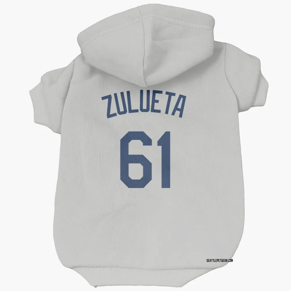 Seattle Mariners Yosver Zulueta Gray Pet Hoodie for Dog & Cat