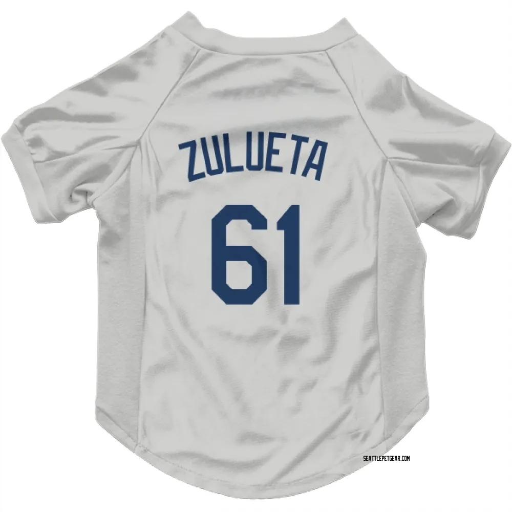 Seattle Mariners Yosver Zulueta Gray Pet Jersey for Dog & Cat