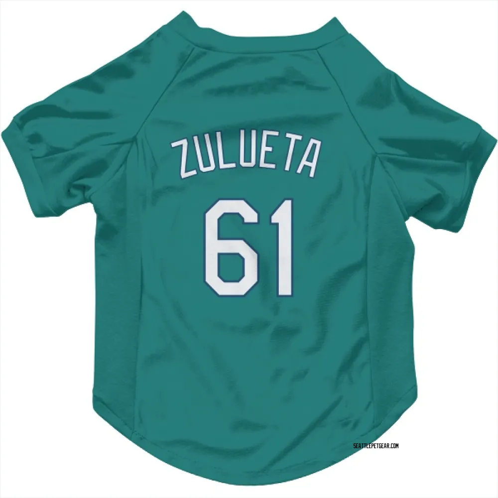 Seattle Mariners Yosver Zulueta Green Pet Jersey for Dog & Cat