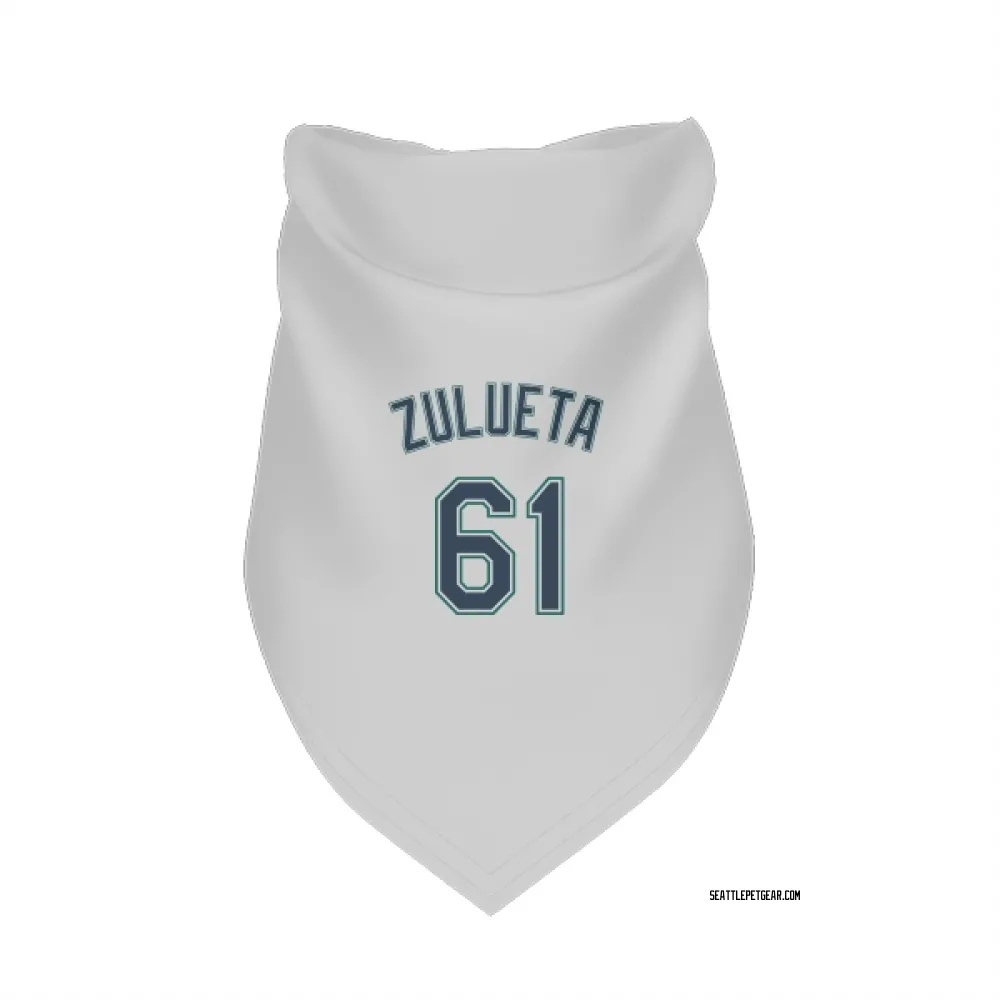 Seattle Mariners Yosver Zulueta White Pet Bandana for Dog & Cat