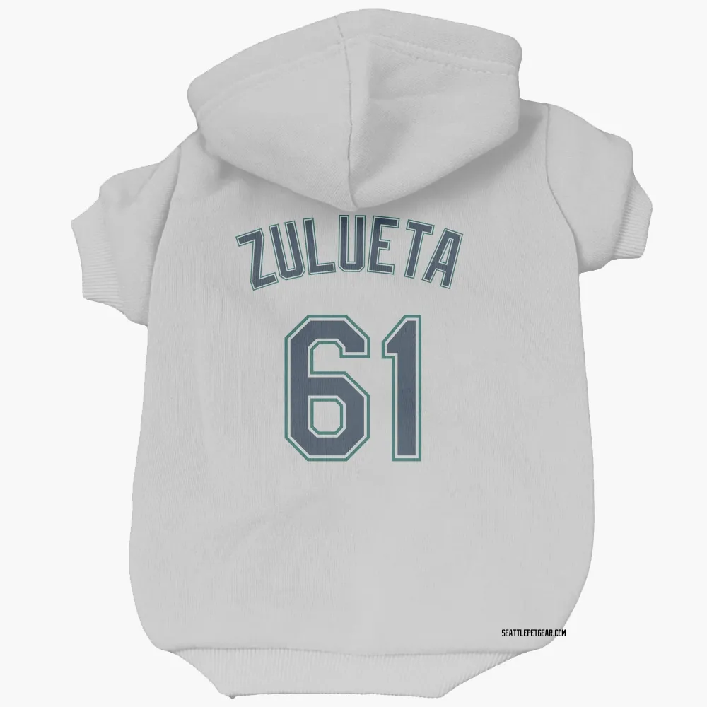 Seattle Mariners Yosver Zulueta White Pet Hoodie for Dog & Cat