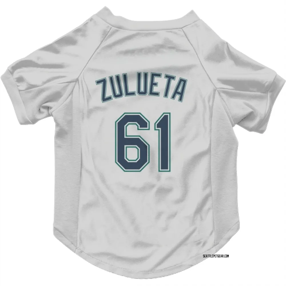 Seattle Mariners Yosver Zulueta White Pet Jersey for Dog & Cat